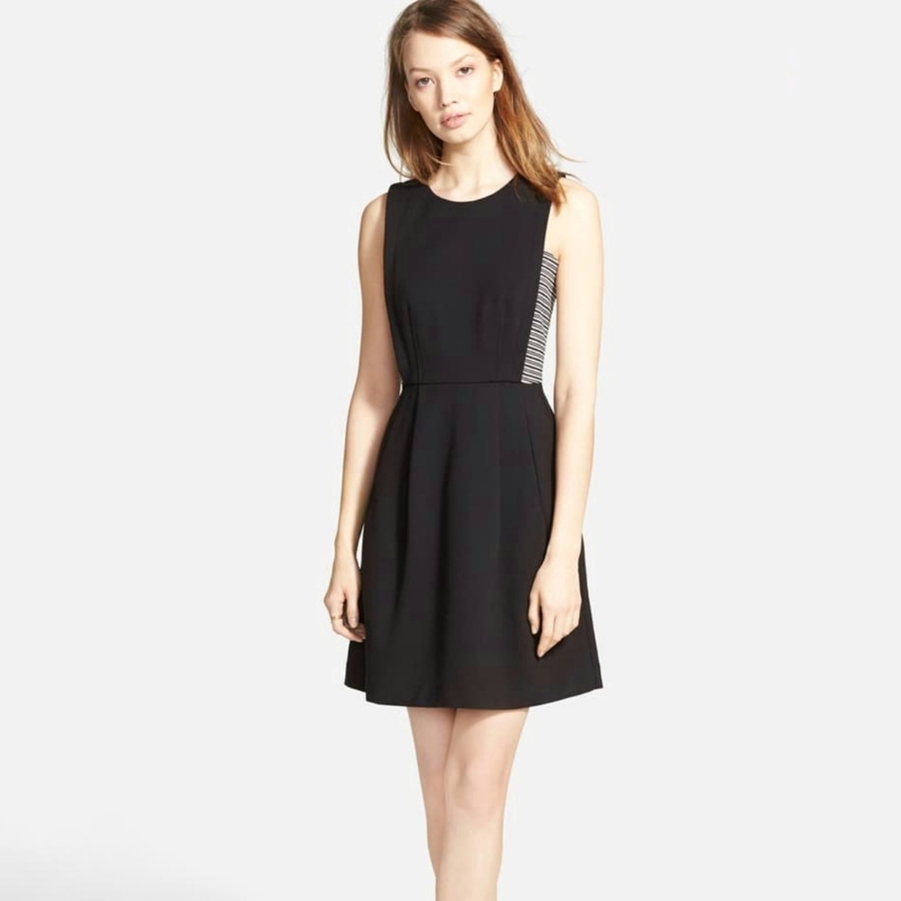 Madewell Abroad Stripe Inset Fit and Flare Dress